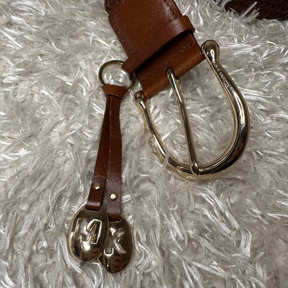 Michael Kors Brown Braided Woven Belt Women's Size S